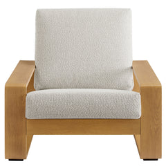 Lirienne Ivory/Natural Outdoor Patio Aluminum Faux Wood Armchair - Ornate Home