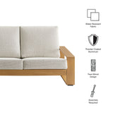Lirienne Ivory/Natural Outdoor Patio Aluminum Faux Wood Sofa - Ornate Home