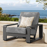 Lirienne Light Gray/Gray Outdoor Patio Aluminum Armchair - Ornate Home
