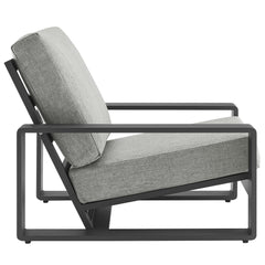 Lirienne Light Gray/Gray Outdoor Patio Aluminum Armchair - Ornate Home