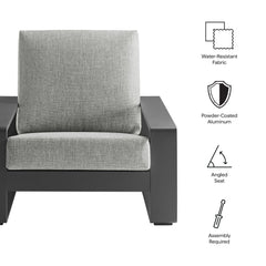 Lirienne Light Gray/Gray Outdoor Patio Aluminum Armchair - Ornate Home