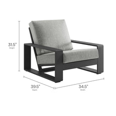 Lirienne Light Gray/Gray Outdoor Patio Aluminum Armchair - Ornate Home