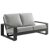 Lirienne Light Gray/Gray Outdoor Patio Aluminum Loveseat - Ornate Home