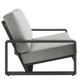 Lirienne Light Gray/Gray Outdoor Patio Aluminum Loveseat - Ornate Home