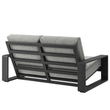 Lirienne Light Gray/Gray Outdoor Patio Aluminum Loveseat - Ornate Home