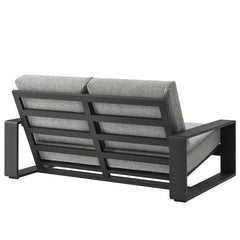 Lirienne Light Gray/Gray Outdoor Patio Aluminum Loveseat - Ornate Home