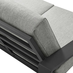 Lirienne Light Gray/Gray Outdoor Patio Aluminum Loveseat - Ornate Home