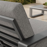 Lirienne Light Gray/Gray Outdoor Patio Aluminum Loveseat - Ornate Home