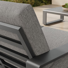 Lirienne Light Gray/Gray Outdoor Patio Aluminum Loveseat - Ornate Home