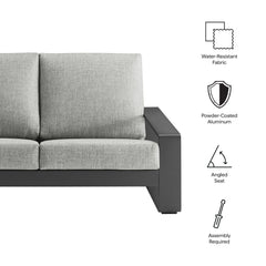 Lirienne Light Gray/Gray Outdoor Patio Aluminum Loveseat - Ornate Home
