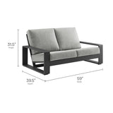 Lirienne Light Gray/Gray Outdoor Patio Aluminum Loveseat - Ornate Home
