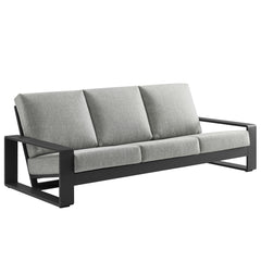 Lirienne Light Gray/Gray Outdoor Patio Aluminum Sofa - Ornate Home