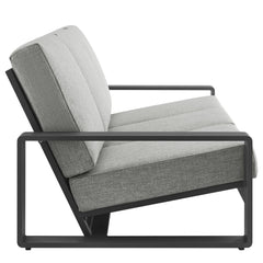 Lirienne Light Gray/Gray Outdoor Patio Aluminum Sofa - Ornate Home