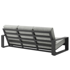 Lirienne Light Gray/Gray Outdoor Patio Aluminum Sofa - Ornate Home