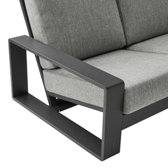 Lirienne Light Gray/Gray Outdoor Patio Aluminum Sofa - Ornate Home