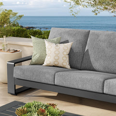 Lirienne Light Gray/Gray Outdoor Patio Aluminum Sofa - Ornate Home