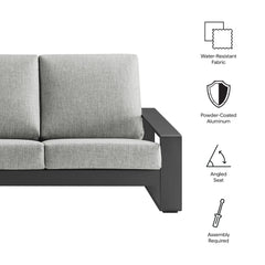 Lirienne Light Gray/Gray Outdoor Patio Aluminum Sofa - Ornate Home