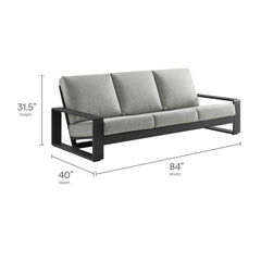 Lirienne Light Gray/Gray Outdoor Patio Aluminum Sofa - Ornate Home