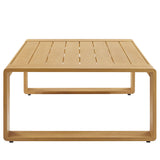 Lirienne Natural Outdoor Patio Aluminum Faux Wood Coffee Table - Ornate Home