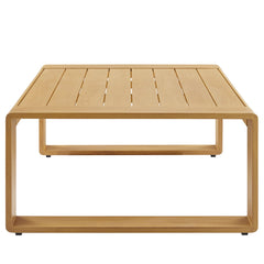 Lirienne Natural Outdoor Patio Aluminum Faux Wood Coffee Table - Ornate Home