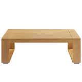 Lirienne Natural Outdoor Patio Aluminum Faux Wood Coffee Table - Ornate Home