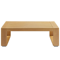 Lirienne Natural Outdoor Patio Aluminum Faux Wood Coffee Table - Ornate Home