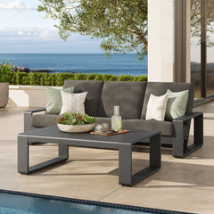 Lirienne Smoke 2-Piece Outdoor Patio Aluminum Furniture Set - Ornate Home