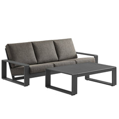 Lirienne Smoke 2-Piece Outdoor Patio Aluminum Furniture Set - Ornate Home