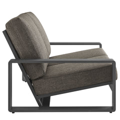 Lirienne Smoke/Gray Outdoor Patio Aluminum Loveseat - Ornate Home