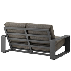 Lirienne Smoke/Gray Outdoor Patio Aluminum Loveseat - Ornate Home