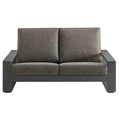 Lirienne Smoke/Gray Outdoor Patio Aluminum Loveseat - Ornate Home