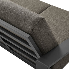 Lirienne Smoke/Gray Outdoor Patio Aluminum Loveseat - Ornate Home