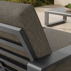 Lirienne Smoke/Gray Outdoor Patio Aluminum Loveseat - Ornate Home