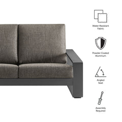 Lirienne Smoke/Gray Outdoor Patio Aluminum Loveseat - Ornate Home