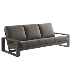 Lirienne Smoke/Gray Outdoor Patio Aluminum Sofa - Ornate Home