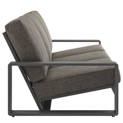 Lirienne Smoke/Gray Outdoor Patio Aluminum Sofa - Ornate Home