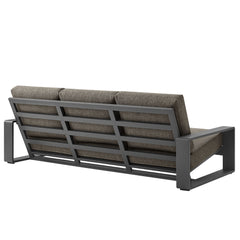Lirienne Smoke/Gray Outdoor Patio Aluminum Sofa - Ornate Home