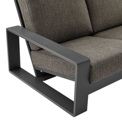 Lirienne Smoke/Gray Outdoor Patio Aluminum Sofa - Ornate Home