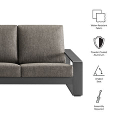 Lirienne Smoke/Gray Outdoor Patio Aluminum Sofa - Ornate Home