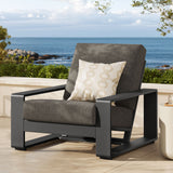 Lirienne Smoke Outdoor Patio Aluminum Armchair - Ornate Home