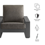 Lirienne Smoke Outdoor Patio Aluminum Armchair - Ornate Home