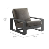 Lirienne Smoke Outdoor Patio Aluminum Armchair - Ornate Home
