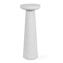 Lirra White Marble Indoor-Outdoor Drink Table - Ornate Home