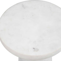 Lirra White Marble Indoor-Outdoor Drink Table - Ornate Home