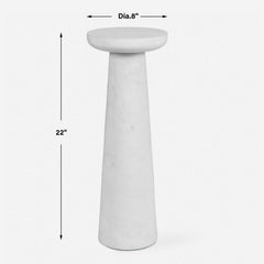 Lirra White Marble Indoor-Outdoor Drink Table - Ornate Home