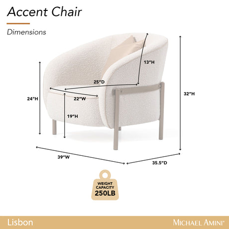 Lisbon Oyster Accent Chair - Ornate Home