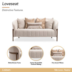 Lisbon Oyster Loveseat - Ornate Home