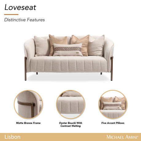Lisbon Oyster Loveseat - Ornate Home
