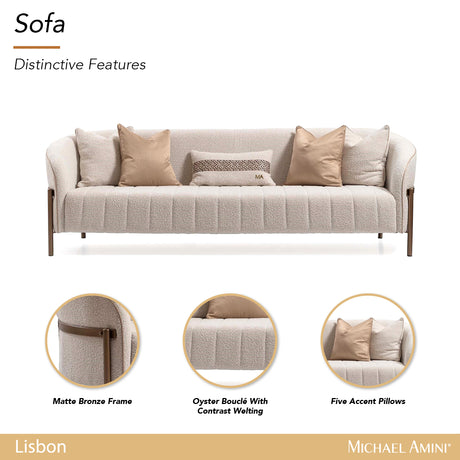 Lisbon Oyster Sofa - Ornate Home