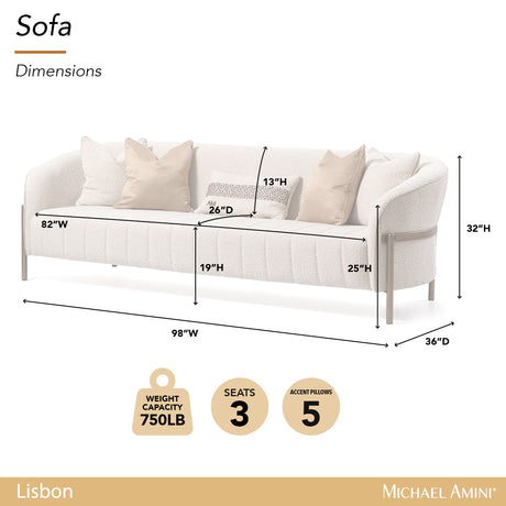 Lisbon Oyster Sofa - Ornate Home